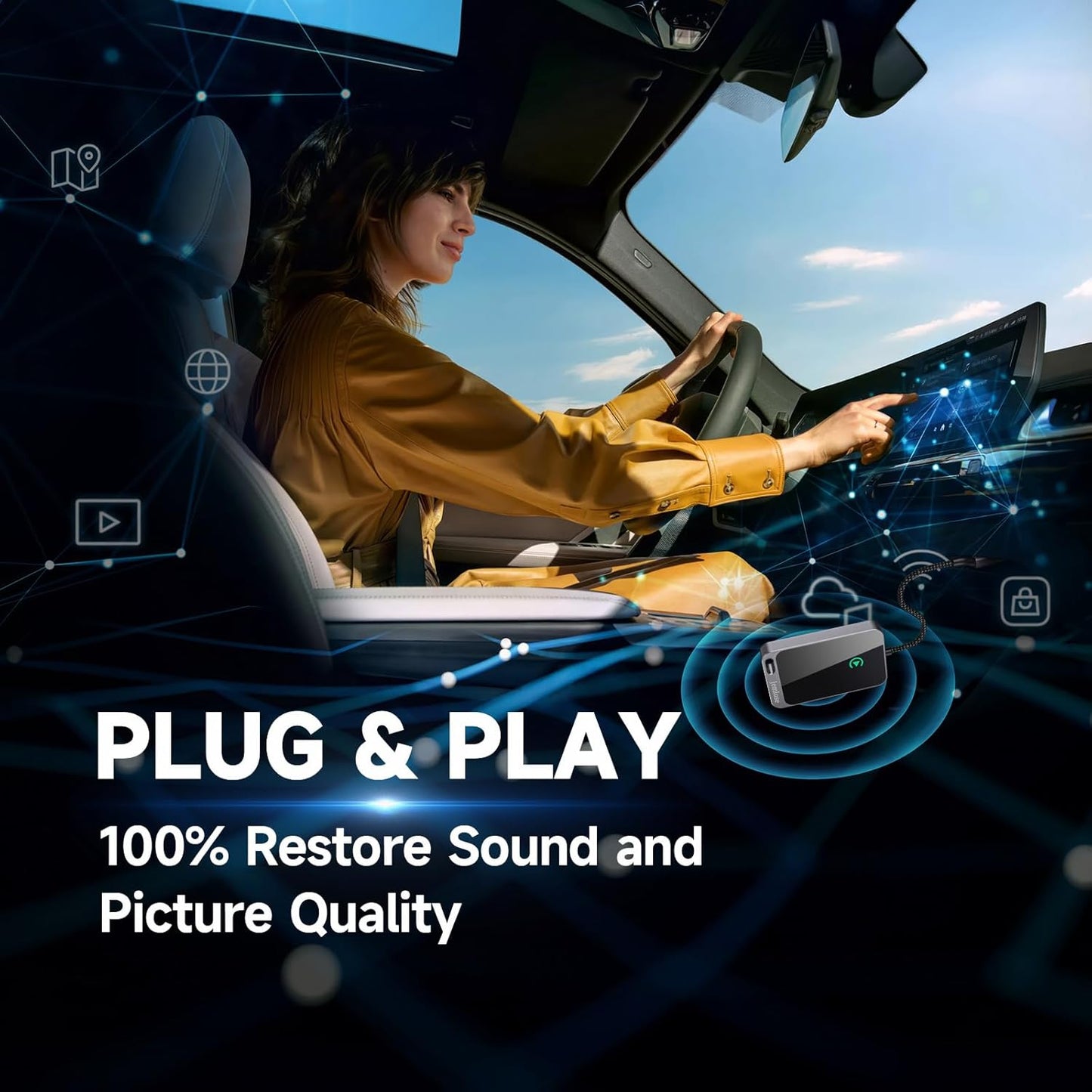 Adaptador CarPlay inalámbrico para Apple iPhone: conexión fluida pa...