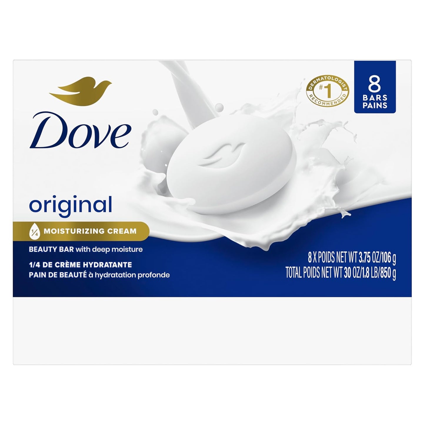 Dove Jabón en barra de belleza original para piel suave y lisa, con...