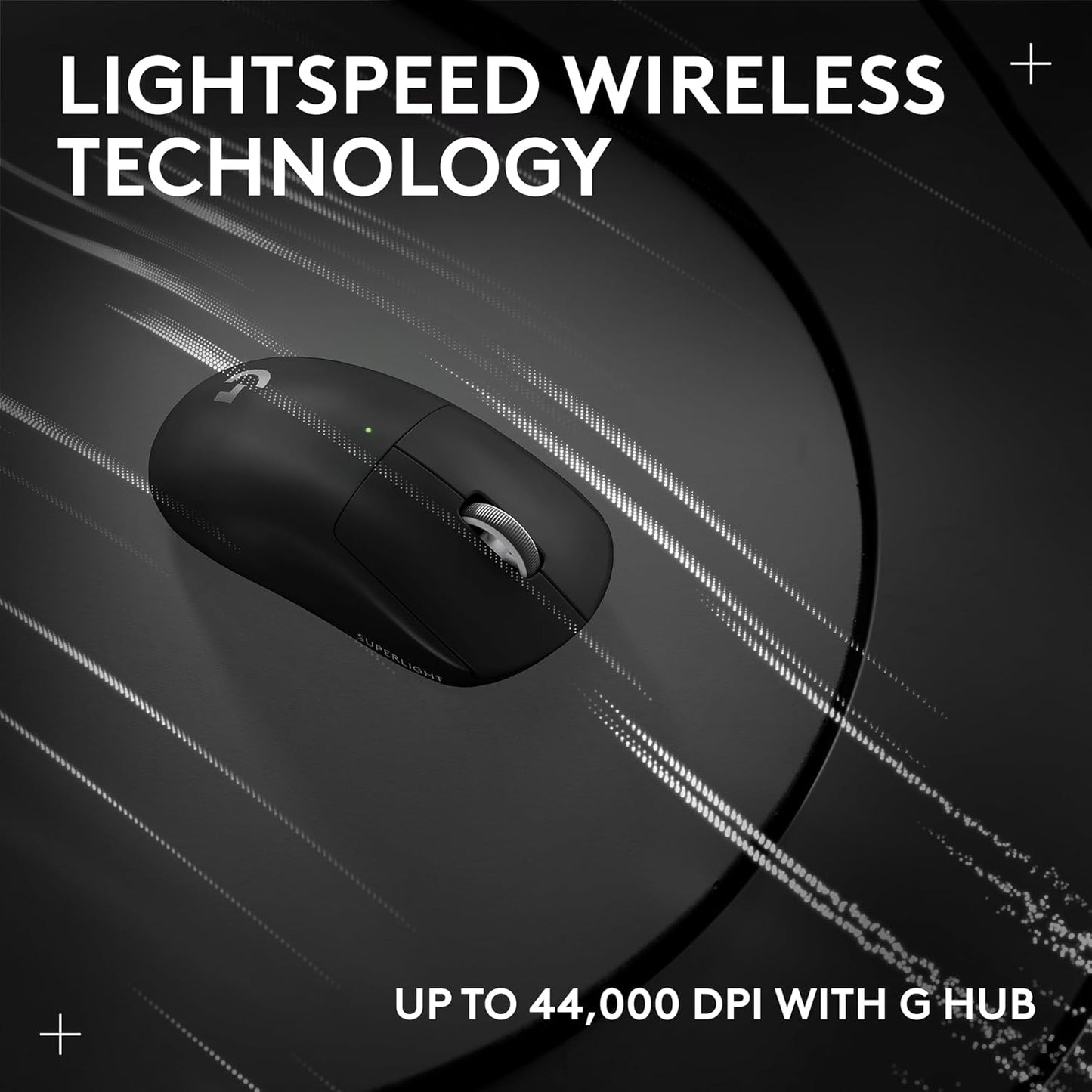 Logitech G PRO X Superlight 2 Ratón inalámbrico para juegos, 60g Pro-Grade con 5 botones programables, sensor 44k DPI, tasa de reporte de 8kHz, carga USB-C para PC/Mac - Negro