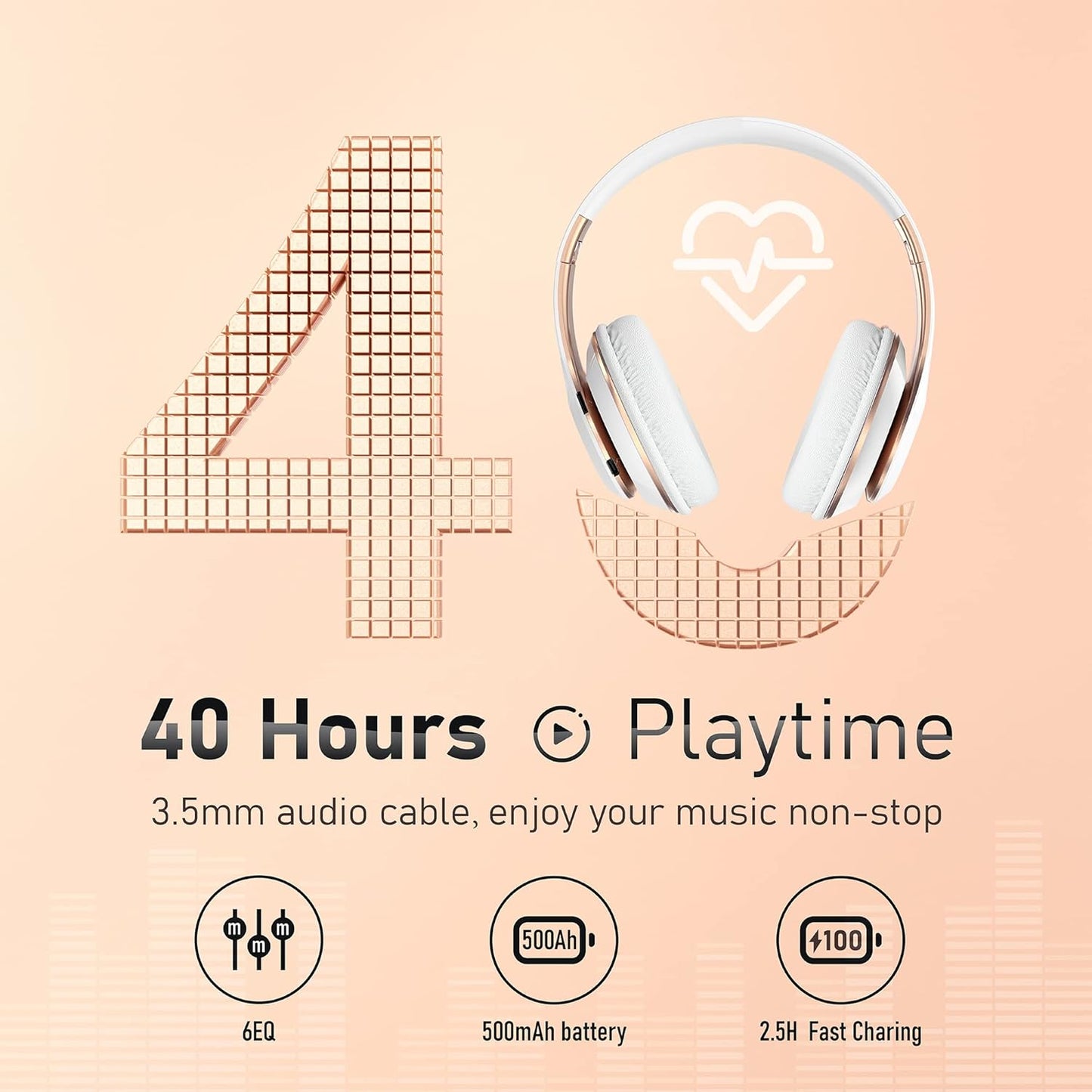 Falebare Auriculares Bluetooth Sobre la Oreja, Auriculares Inalámbr...