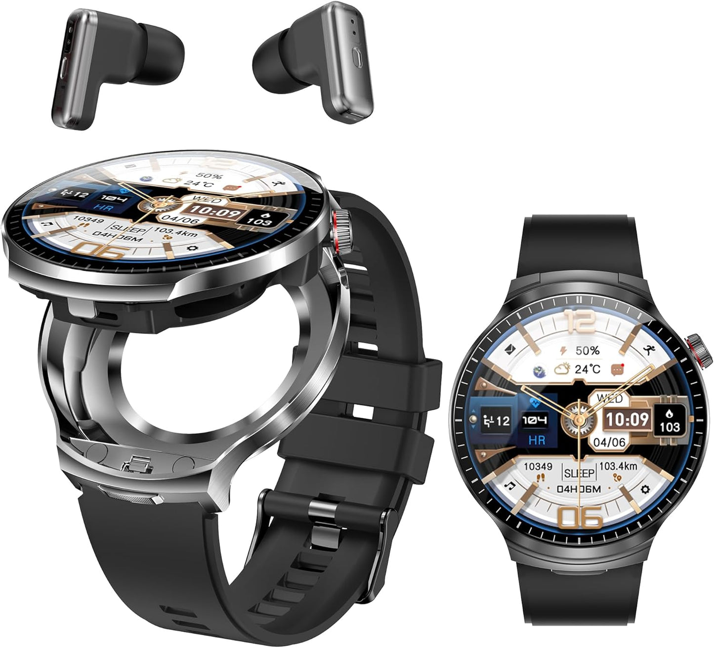 ATEVIX Reloj inteligente con auriculares Bluetooth, pantalla HD red...