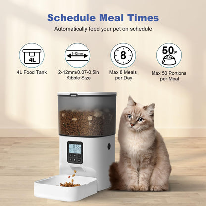 ANDOLL HOME Comedero automático para gatos, dispensador de comida p...
