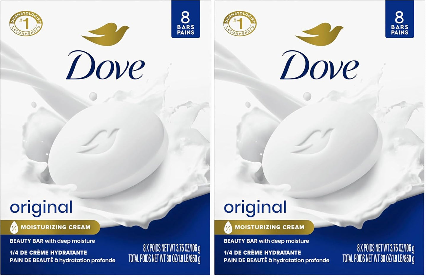 Dove Jabón en barra de belleza original para piel suave y lisa, con...