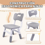 Pterying Juego de mesa y silla para niños pequeños, mesa de graffit...