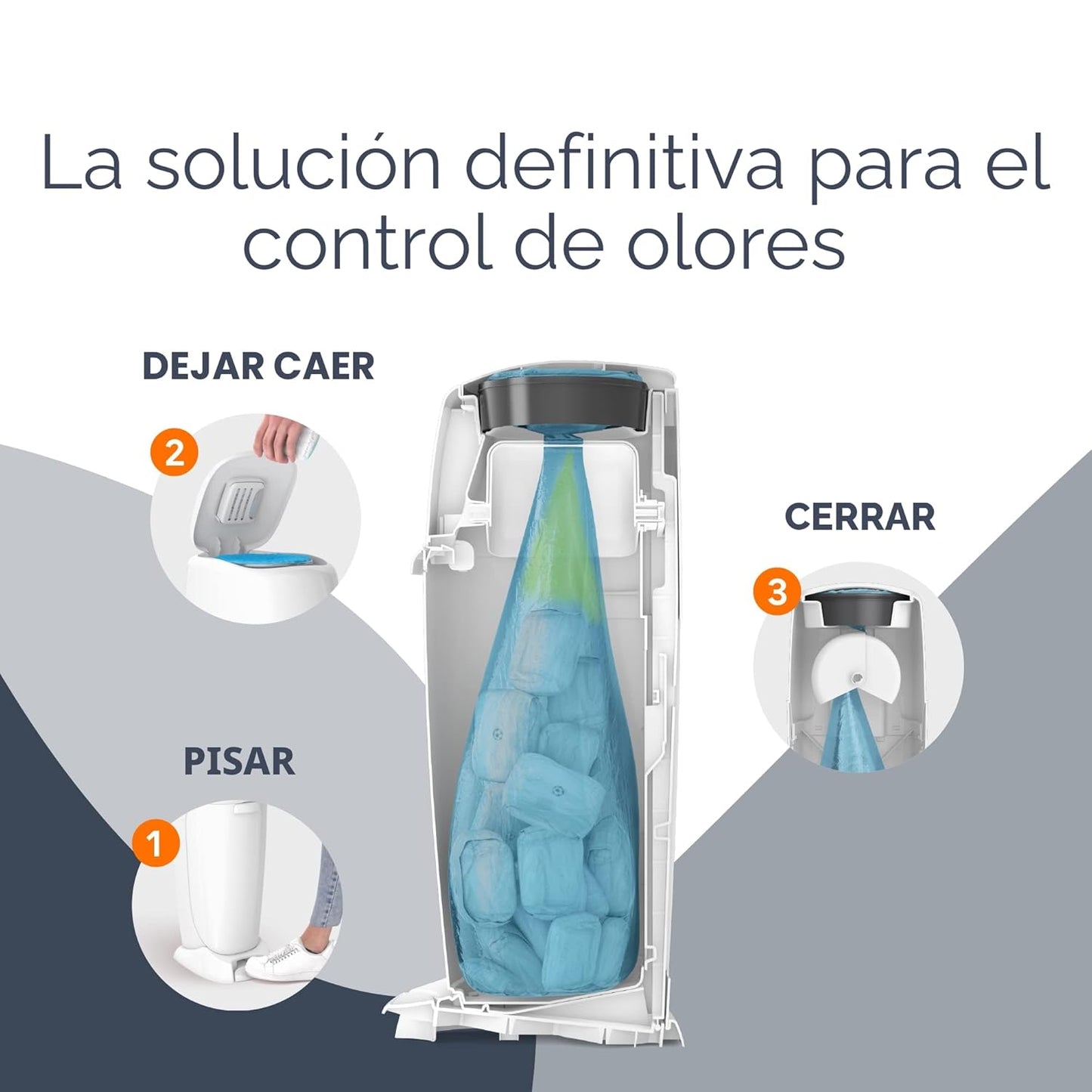 Cubeta contenedora pañales sucios con tecnología antiolor Playtex,...