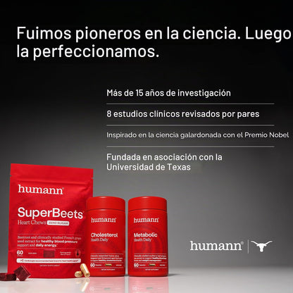 HumanN SuperBeets - Masticables de corazón, soporte de óxido nítric...