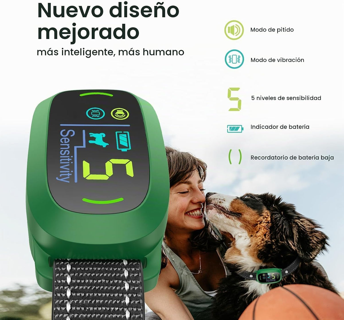 FAFAFROG - Collar antiladridos para perros, collar recargable antil...