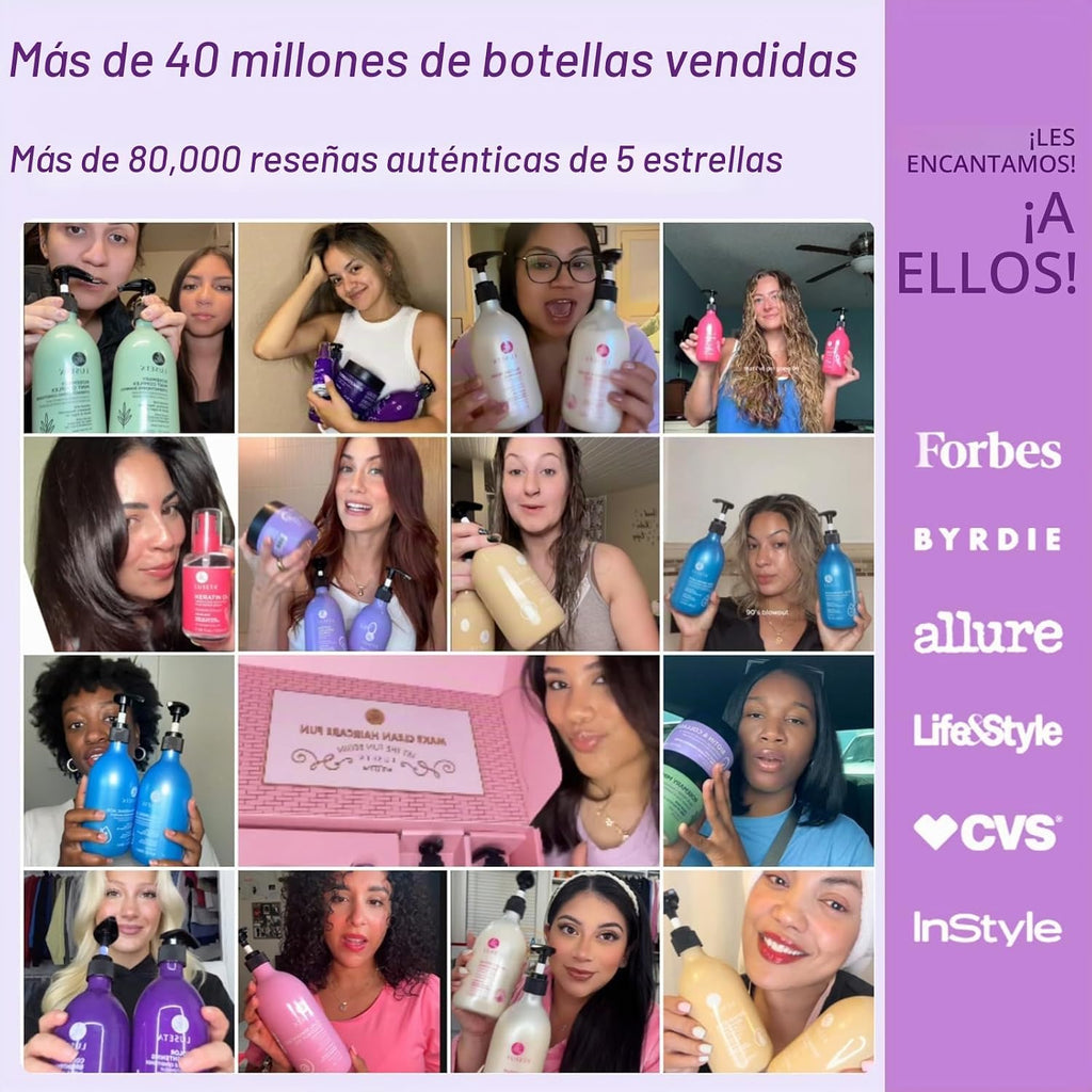 Luseta Biotin - Champú voluminizador de colágeno, cabello fino y fi...