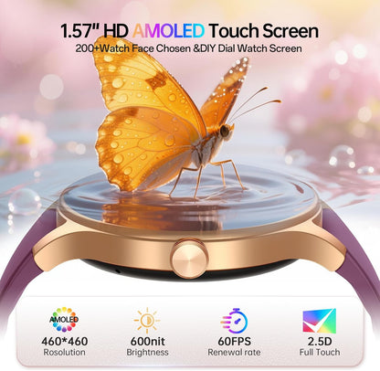 Woneligo Reloj inteligente para mujer, reloj AMOLED de fitness con...