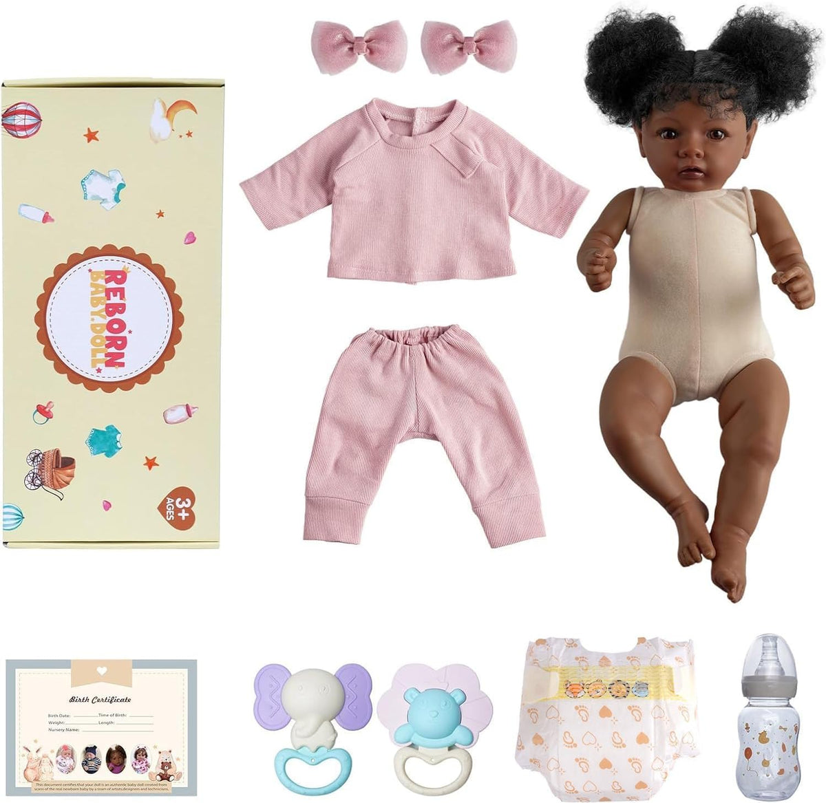 BABESIDE Muñecas de bebé realistas Reborn Daisy Black Girl- 20 pulg...