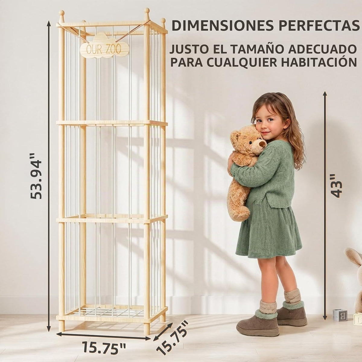 MIRCNY Almacenamiento de animales de peluche, torre organizadora de...