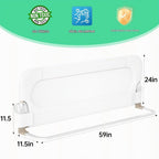 UPGOGO Riel de cama plegable para niños pequeños, blanco, 59 pulgad...