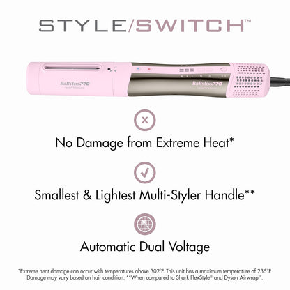 BaBylissPRO StyleSwitch Ionic Multi-Styler, Air Styler and Hair Dry...