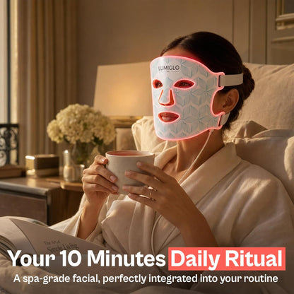 Lumiglo París - Máscara facial de terapia de luz LED, luz roja, dis...