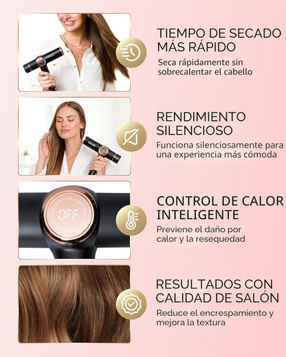 ELLA BELLA® Secador de pelo iónico profesional con difusor \u2022 S...