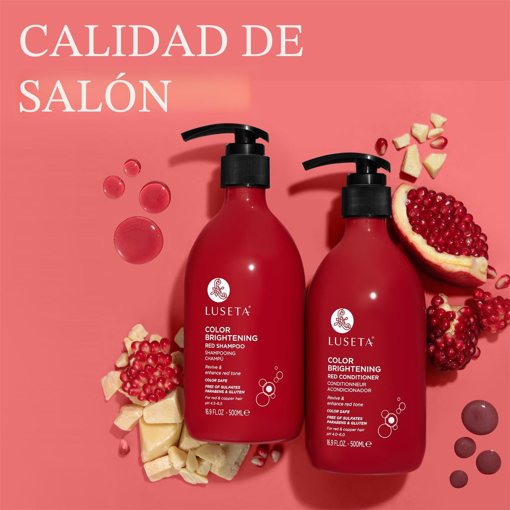 Luseta - Juego de champú y acondicionador para cabello rojo para tr...