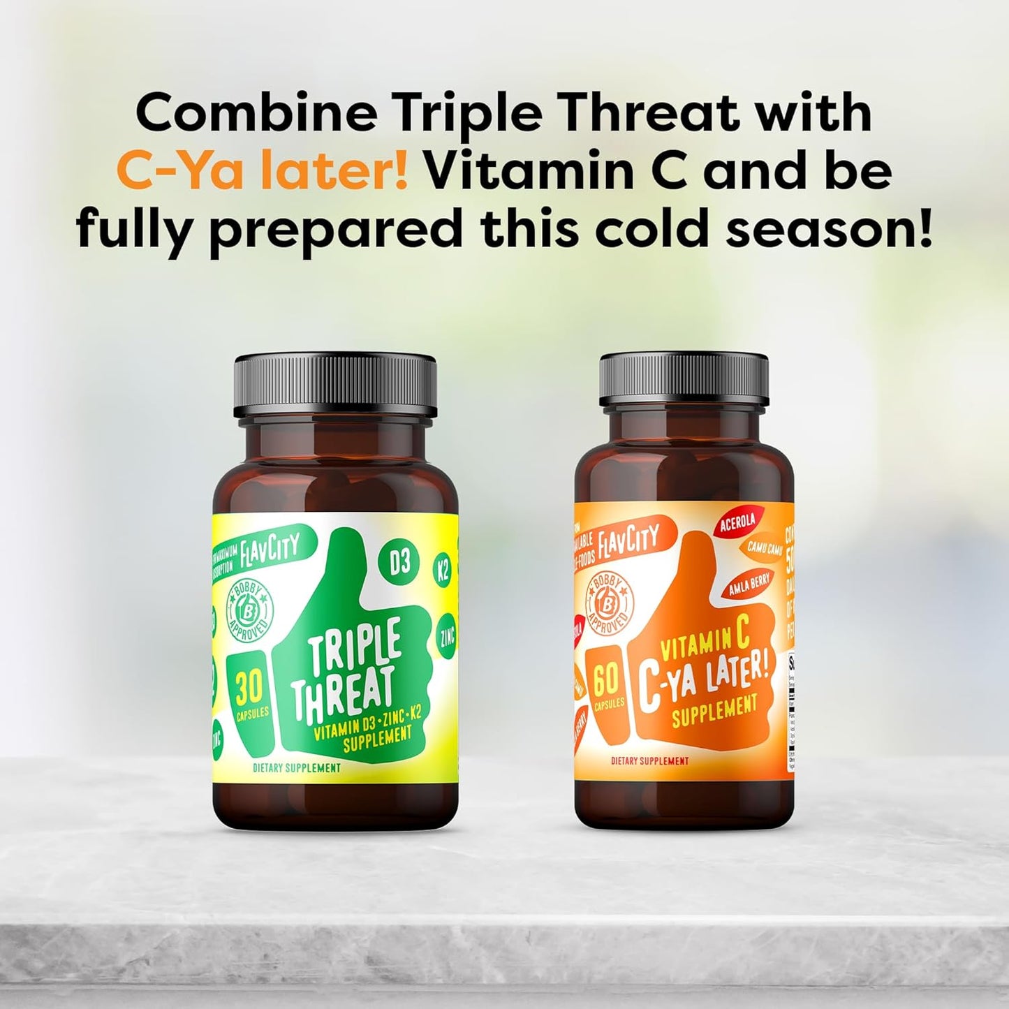 FlavCity Vitamina D3, K2 y Zinc - Suplemento Triple Amenaza - Apoyo...