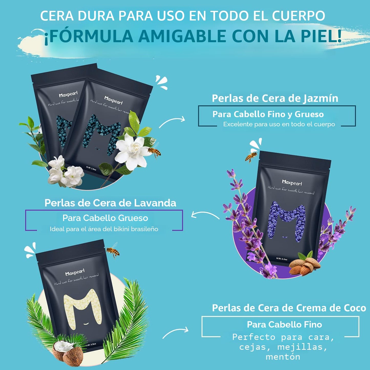 Kit de depilación digital Maxpearl - Kit de calentador de cera dura...