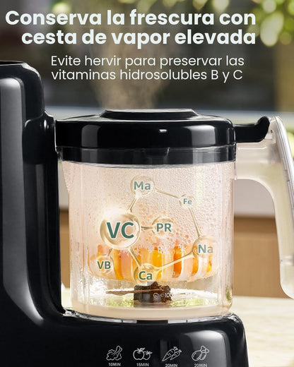 GROWNSY Fabricante de Alimentos para Bebés con Cesta de Vapor, Proc...