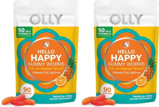 OLLY Hello Happy Gomitas de gusanos, apoyo para el equilibrio del e...