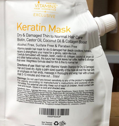 Vitamins Keratina Hair Mask Acondicionador profundo - Reparación de...