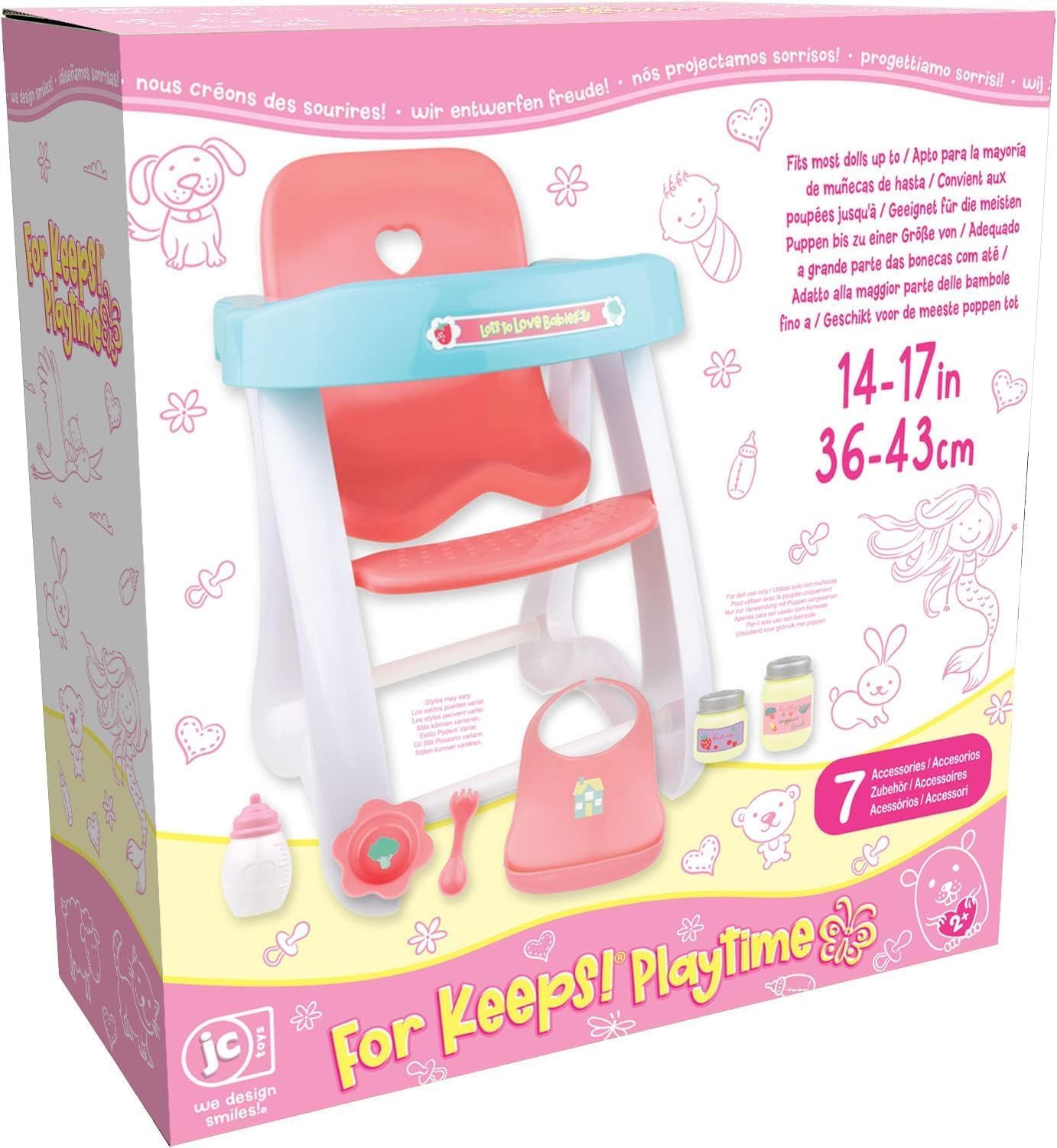JC Toys - Cuna mecedora y accesorios para muñeca, perfectos para pe...