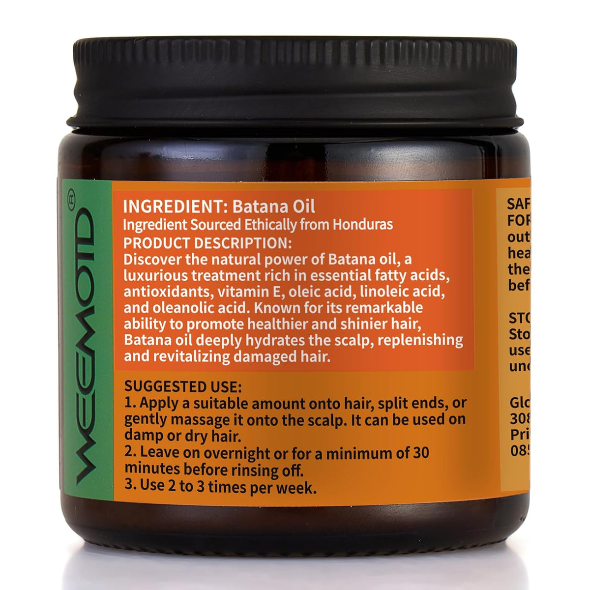 WEEMOTD Aceite de batana 100% crudo para cabello, aceite acondicion...