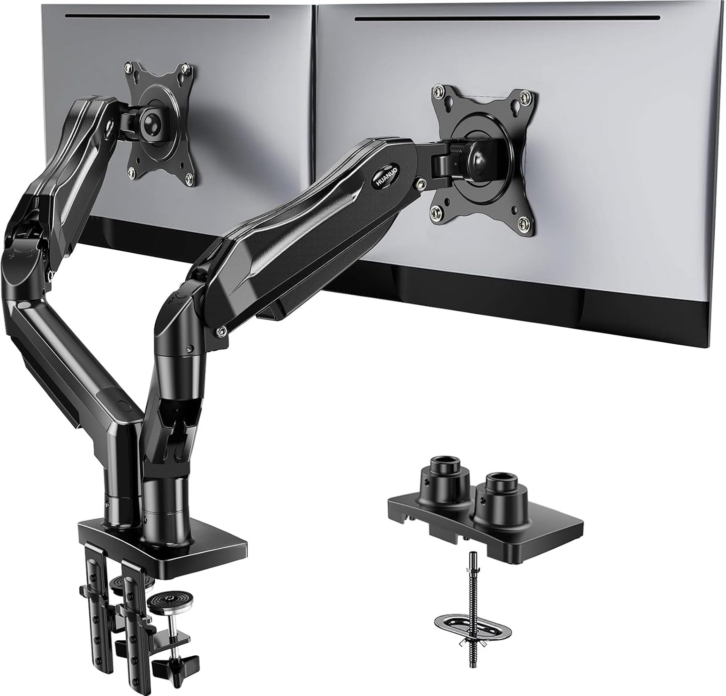 HUANUO FlowLift™ Soporte para monitor doble, soporte de escritorio...