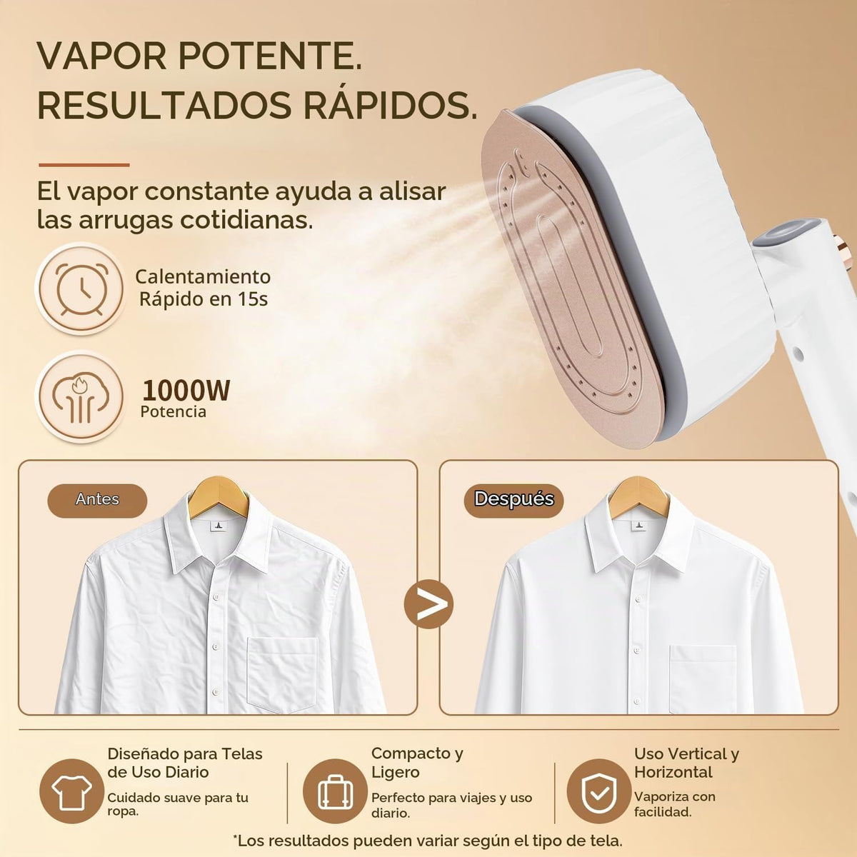 EICORA Vaporizador de mano para ropa, vaporizador 2 en 1 y plancha...