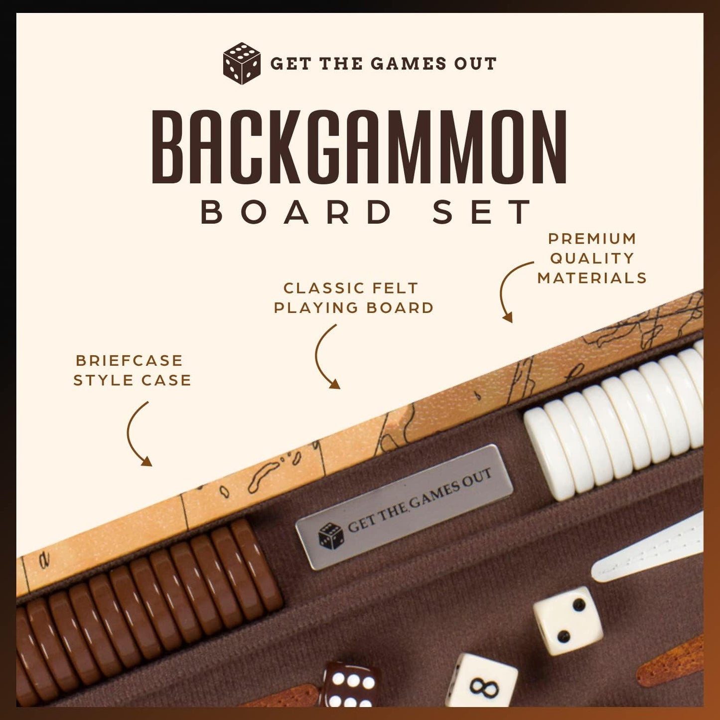 Get The Games Out Top Backgammon Set \u2013 Estuche clásico para ju...
