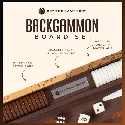 Get The Games Out Top Backgammon Set \u2013 Estuche clásico para ju...
