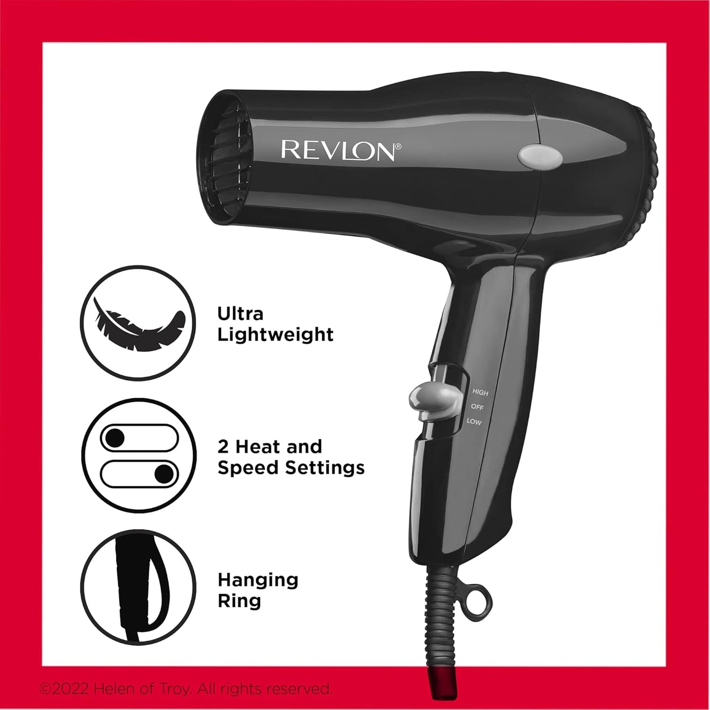Revlon Secador de pelo compacto | Diseño ligero de 1875 W, perfecto...