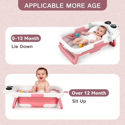 Bañera plegable para recién nacidos a niños pequeños (0-24 meses),...