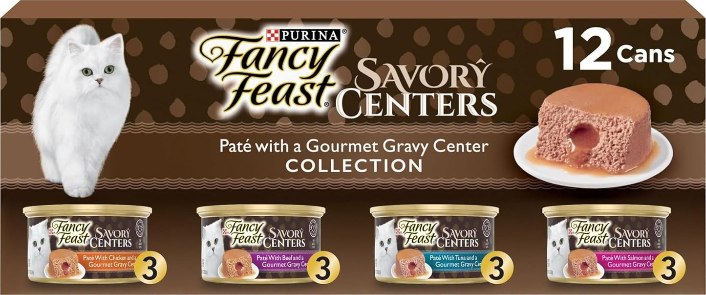 Purina Fancy Feast Savory Centers - Paquete variado de paté de comi...