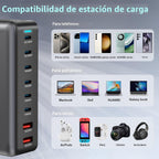 Bloque de carga rápida USB C de 500 W, estación de carga USB multip...