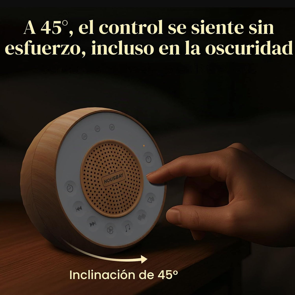 HOUSBAY Máquina de sonido ruido blanco para dormir con grano de mad...