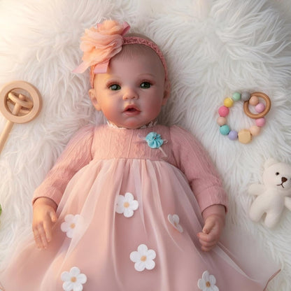 Cloveray Muñeca de bebé Reborn realista de vinilo y tela de 20 pulg...