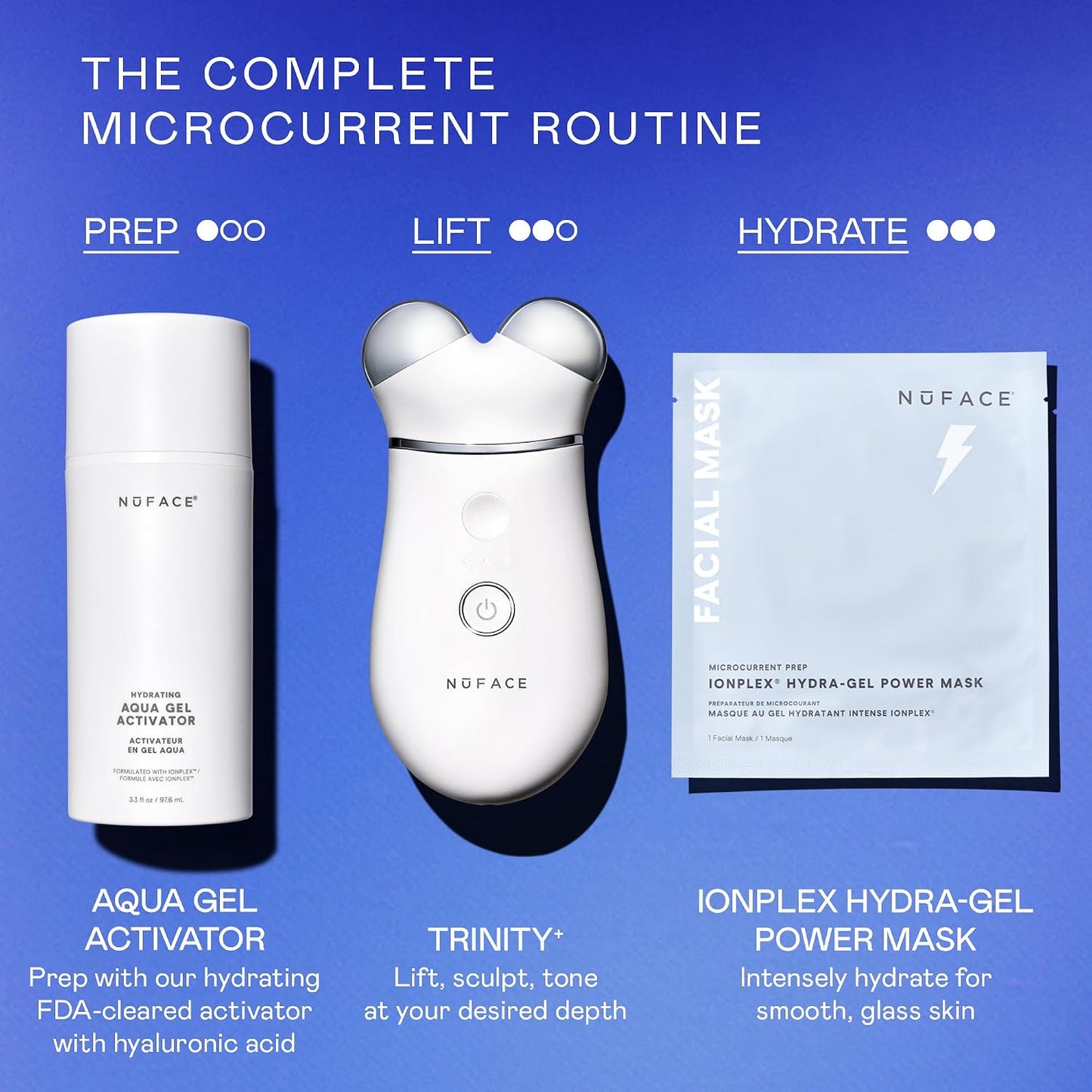 NuFACE Trinity+ Kit de Dispositivo Facial de Microcorriente \u2013...