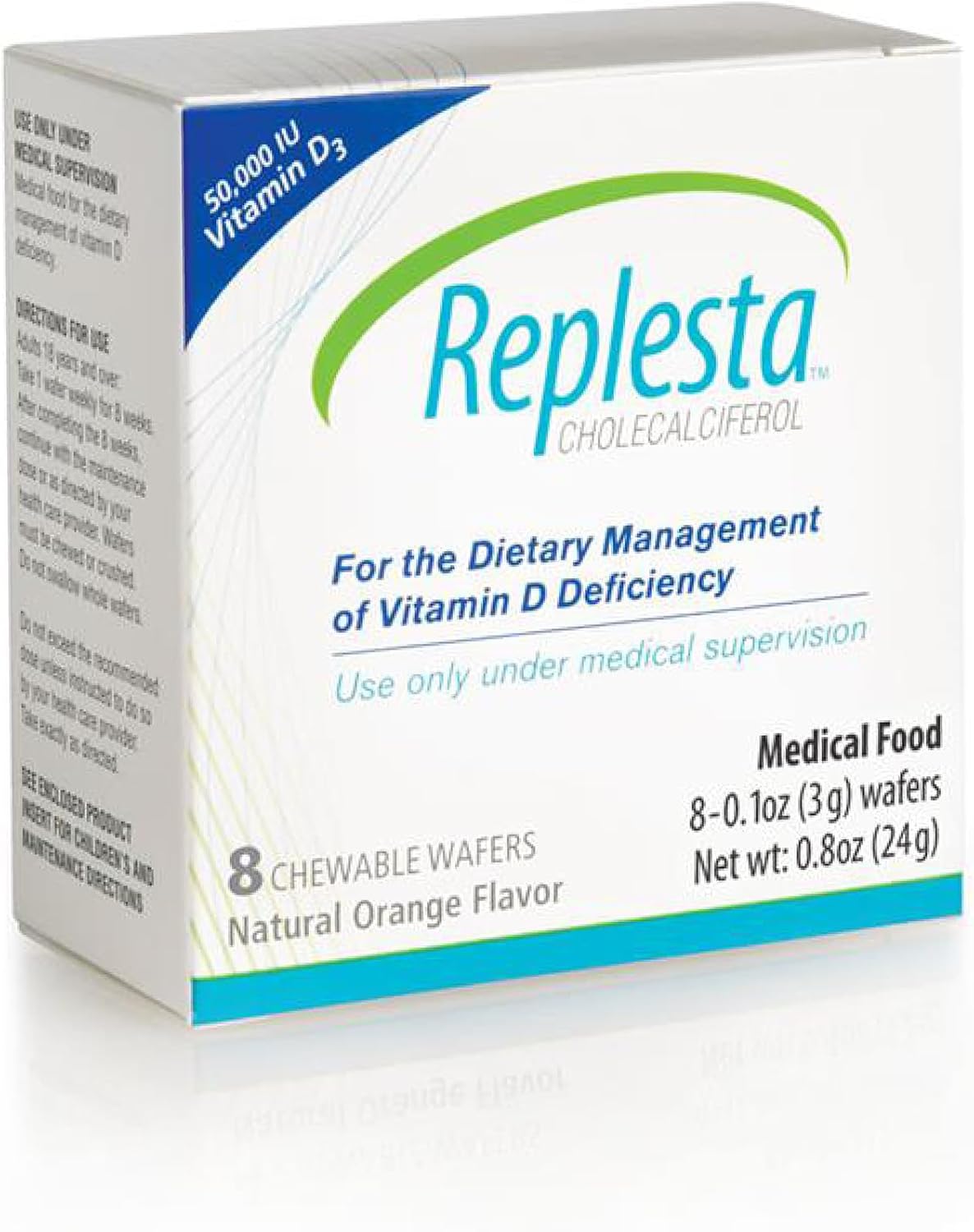 Replesta 50,000 UI de vitamina D3 colecalciferol, para deficiencia...