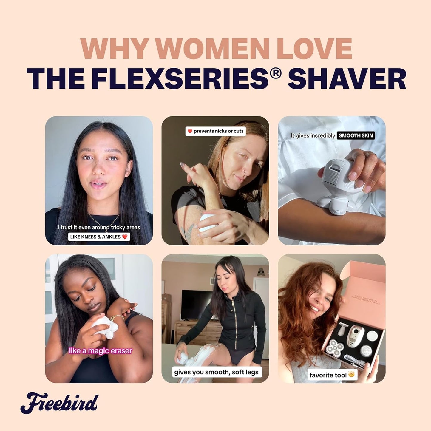 Freebird FlexSeries Maquinilla de Afeitar Eléctrica para Mujeres -...