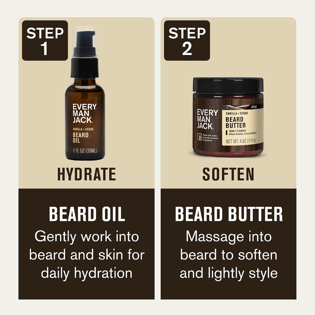 Every Man Jack Aceite hidratante para barba y mantequilla para homb...