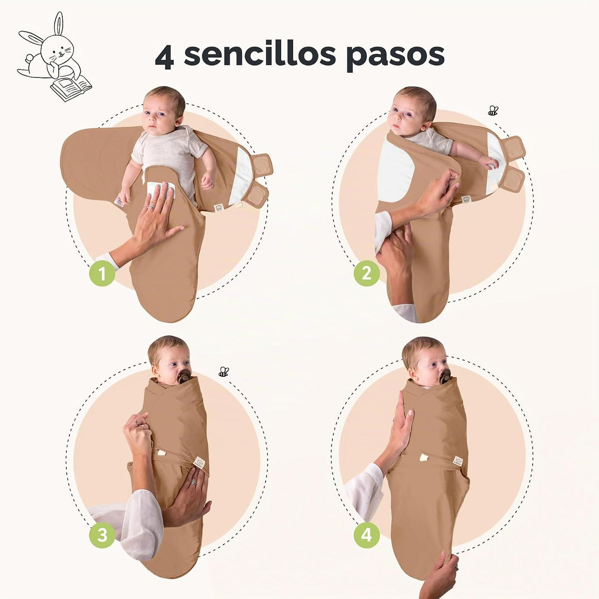 Paquete de 3 sacos de dormir orgánicos para bebé - Mantas envolvent...