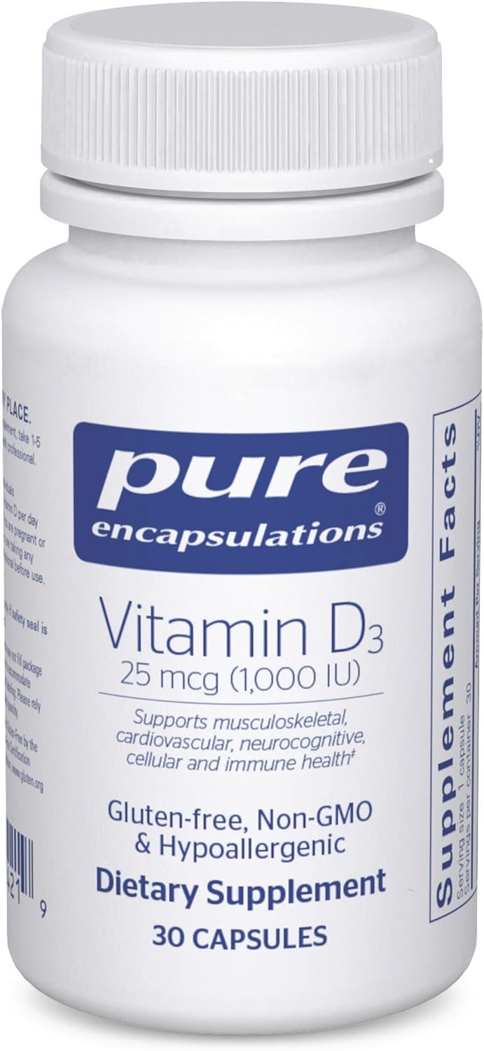 Pure Encapsulations Vitamina D3 25 mcg (1,000 UI) - Suplemento para...