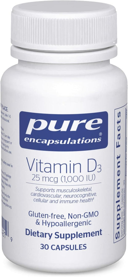 Pure Encapsulations Vitamina D3 25 mcg (1,000 UI) - Suplemento para...