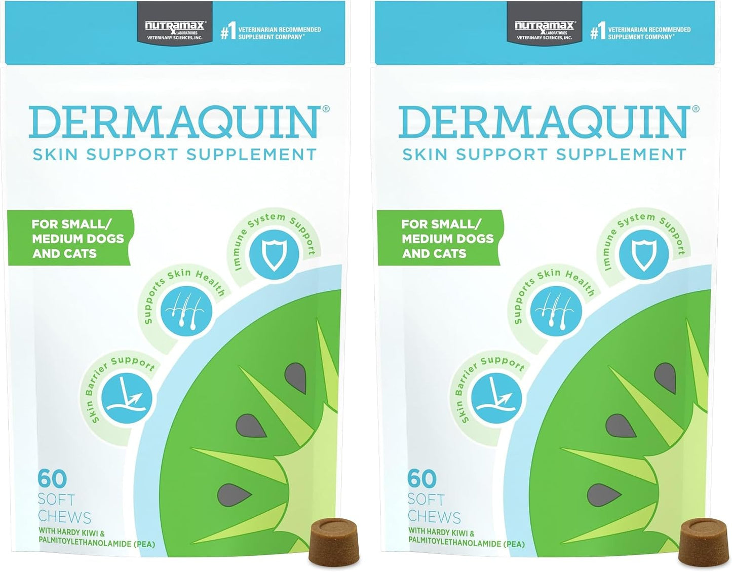 Nutramax Dermaquin Suplemento de apoyo para la piel para perros y g...