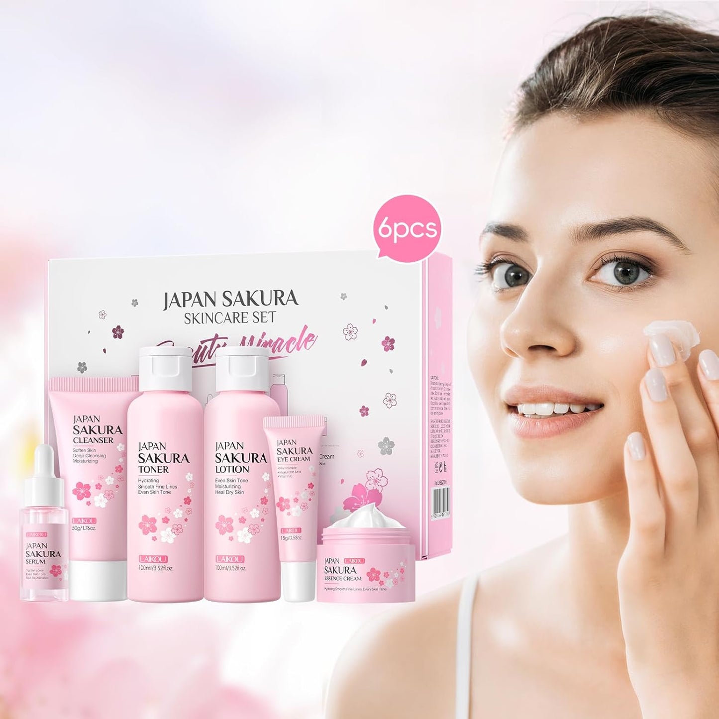 Set de cuidado de piel LAIKOU JAPAN SAKURA para mujeres, regalos de...