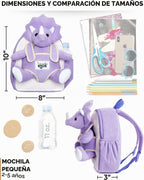 Naturally KIDS Mochila para niños pequeños con juguete Triceratops...