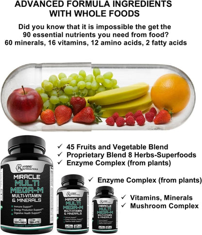Hybrid Nutraceuticals MEGA-M Multivitamínico para hombres y mujeres...