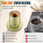 Juego de 2 tazas de café con agitación automática, tazas calentadas...