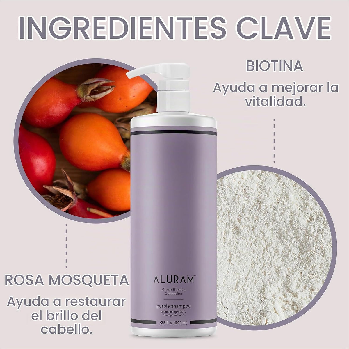 ALURAM Champú morado de agua de coco para mujeres, aumenta el brill...
